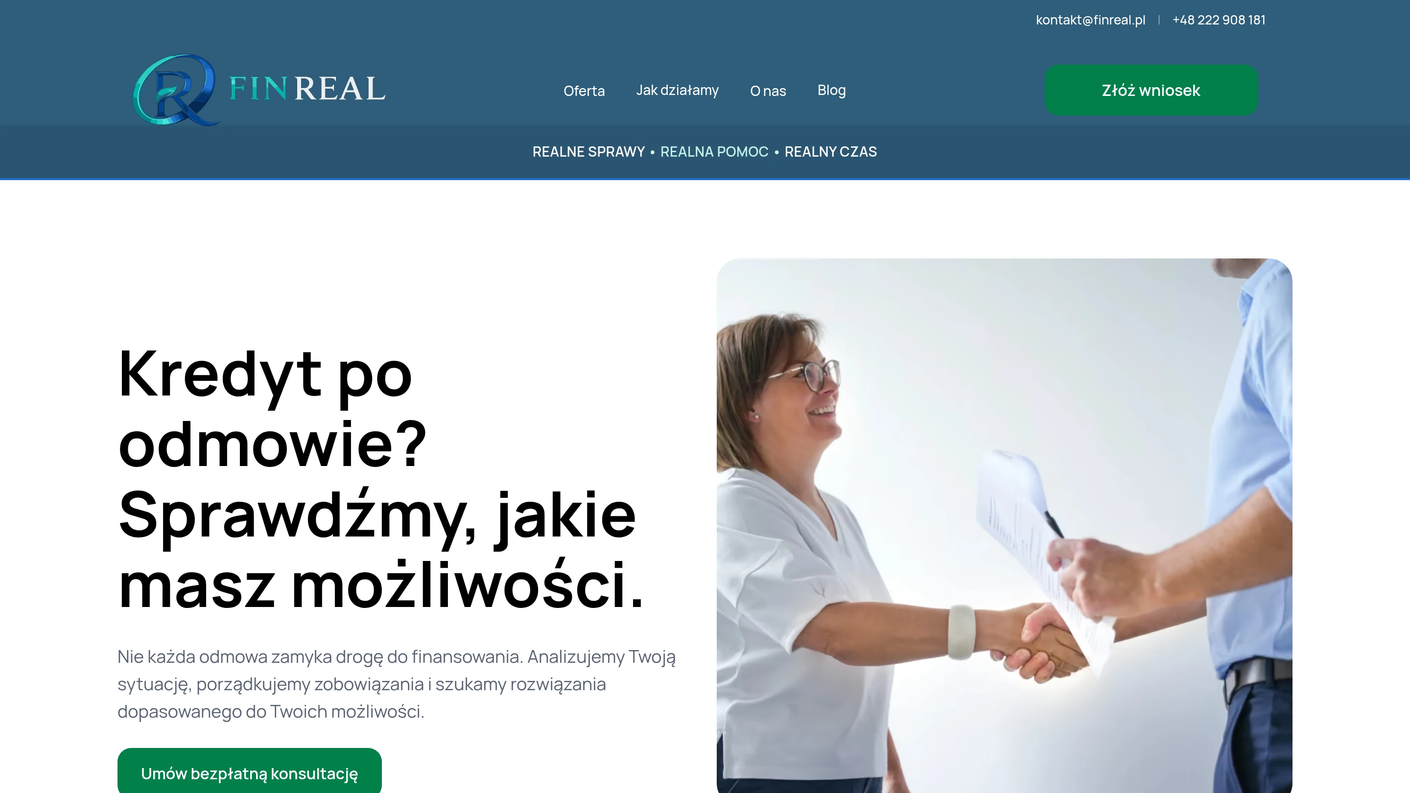 Nowa strona finreal.pl zrobiona przez FluxLab